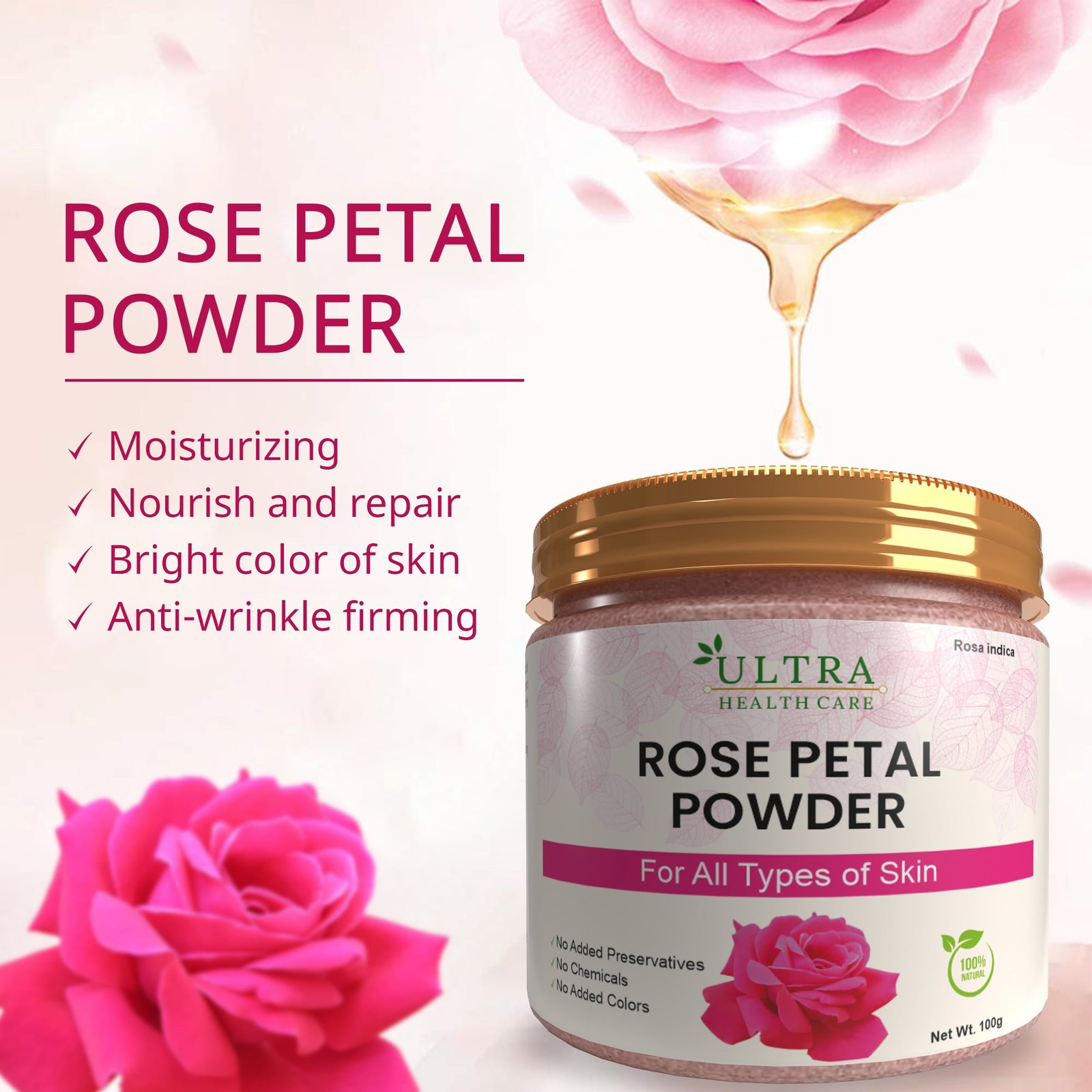 Rose Petal Powder, 250 grams