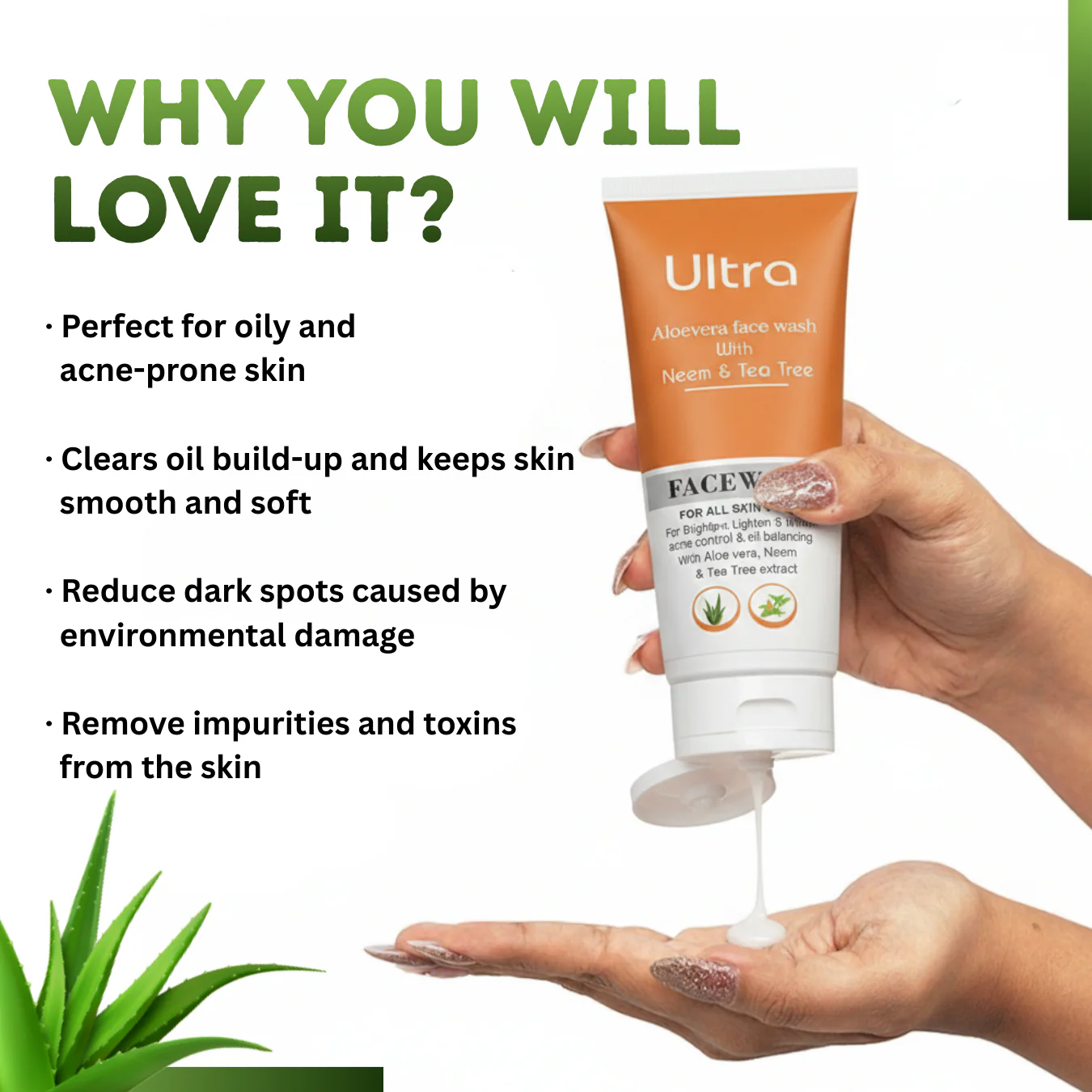 Ultra Face Wash Gel 75ml | Aloe Vera, Neem & Tea Tree Cleanser - Image 5