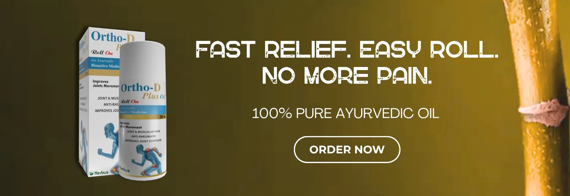 Ultra Healthcare Ortho-D Plus Roll-On Oil - Ayurvedic Joint Pain Relief - Desktop Banner