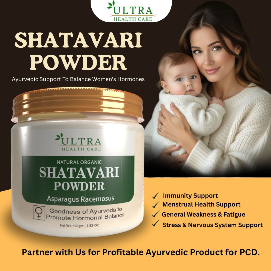 Ayurvedic Shatavari powder lifestyle wellness setup