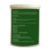 Organic Moringa Powder product information image showing ingredients, directions for use, storage details, net weight, and certification icons.
